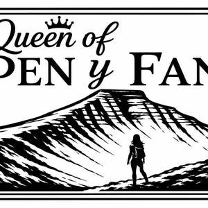 Queen of Pen y Fan Engraved Leather Patch | Welsh Mountain Hiking Patch | Personalized Adventure Hat Patch | Laser Engraved PU Leather Badge