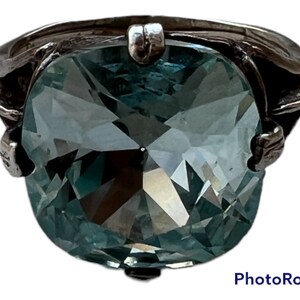 Aqua blue rhinestone dream ring