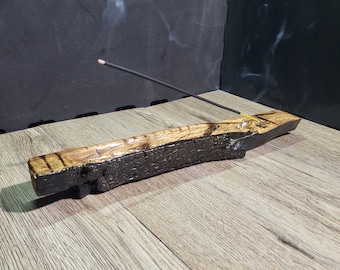 Incense burner wooden handcrafted Burned