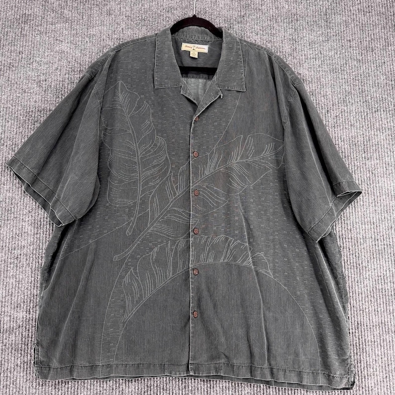 Vintage Tommy Bahama silk camp shirt men's XXL loop collar Hawaiian resort image 2