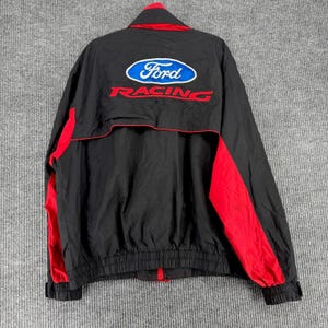 Ford racejack vintage NASCAR-stijl windjack 2XL zwart rood