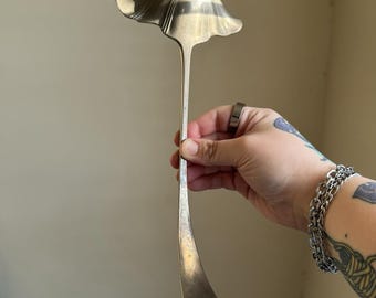 Vintage Eales 1779 Sheffield Silverplate Gravy Ladle Floral Bowl Serving Spoon