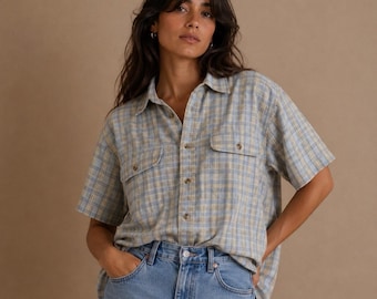 Vintage Cabela's geruite outdoor vissafari wandelshirt heren, groot groot