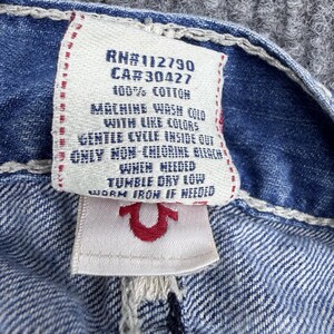 True Religion Heren 42 Cut Off Short Baggy Y2K Distressed Denim Flap afbeelding 11