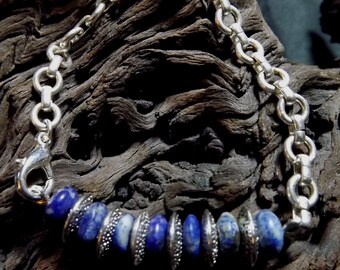 Blue Bracelet, Blue Sodalite Bracelet, Stackable Bracelet