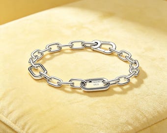 ME Small Link Chain armband, S925 sterling zilveren armband, elegante bedelarmband, stijlvol cadeau voor vrouwen