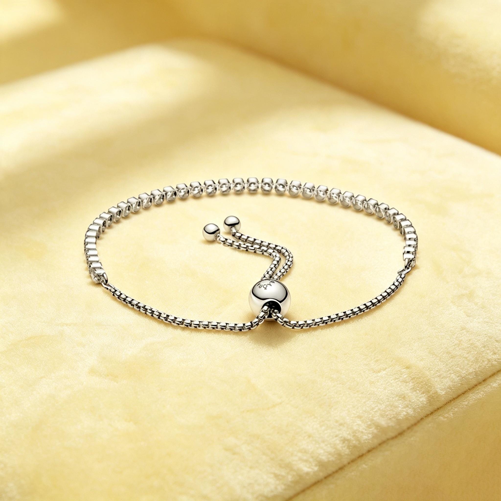 Pandora sparkling slider tennis bracelet - Etsy 日本