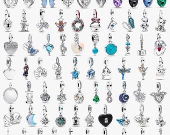 S925 Sterling Silber Charm Perlen | Herz Schmetterling Ocean Urlaub Charms | Pandora Kompatibler Europäischer Armband Charm | Geschenk für Frauen