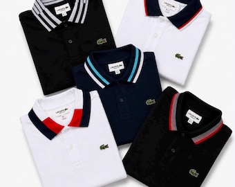 Men's LACOSTE POLO SHIRT LCB8I Short Sleeve Crocodile Chest Logo