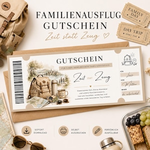 Printable family outing voucher | Give the gift of family time | Family experience gift | Outing voucher PDF | Time instead of things