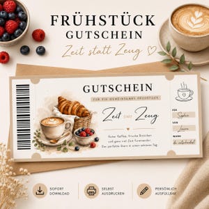 Utskrivbar frukostkupong | Tid istället för saker-present | Frukost tillsammans | Sista minuten-present i PDF-format | Upplevelsekupong