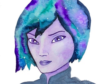 Galaxy Hair Sabine Wren Watercolor Print Geek Art