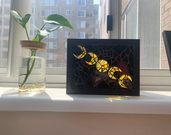 Mosaico de vidrio con fases lunares para ventana, arte en mosaico: regalos astrológicos para novias y amigas