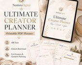 Ultimate Creator Planner Printable PDF, Digital Planner for Content Creators, Goals, Habits, Weekly & Daily Planner