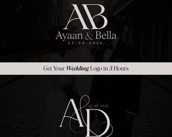Benutzerdefiniertes Hochzeitslogo, Monogrammlogo, Initialenpaarlogo, personalisiertes Hochzeitsmonogrammdesign