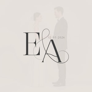 May include: A graphic design featuring the large black serif letters E and A connected by an ampersand with elegant flourishes. The date 12-05-2026 is printed in a small, simple font to the right of the letters, set against a light background.