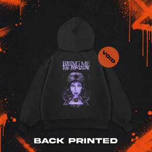 Felpa con cappuccio Bring Me The Horizon, felpa con grafica Something Wicked, merchandising per fan del metalcore