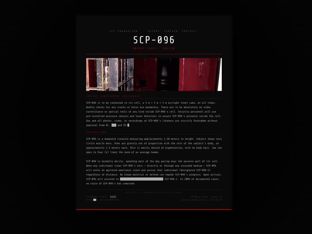 SCP-096 the Shy Guy Printable Art Print · SCP Foundation Document ...