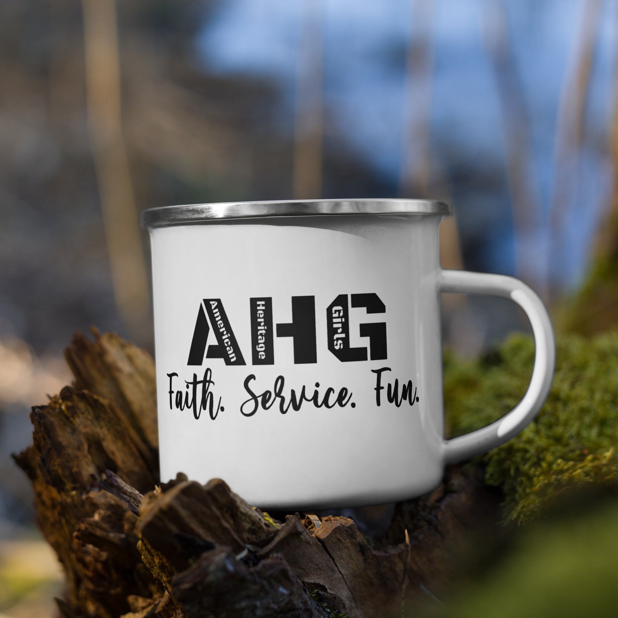 American Heritage Girls Faith Service Fun Enamel Mug