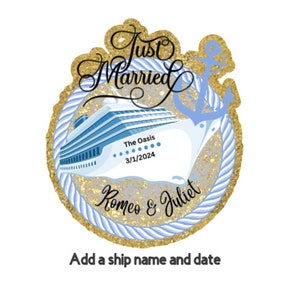 Just married, Honeymoon cruise cabin door magnet, Personalized, cruise cabin door decor, about  8x8"  plus a free extra surprise magnet!!