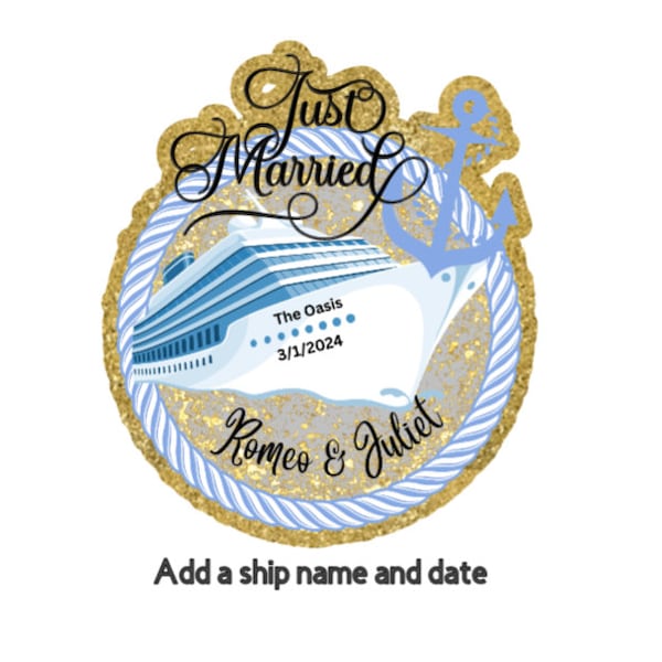 Just married, Honeymoon cruise cabin door magnet, Personalized, cruise cabin door decor, about  8x8"  plus a free extra surprise magnet!!