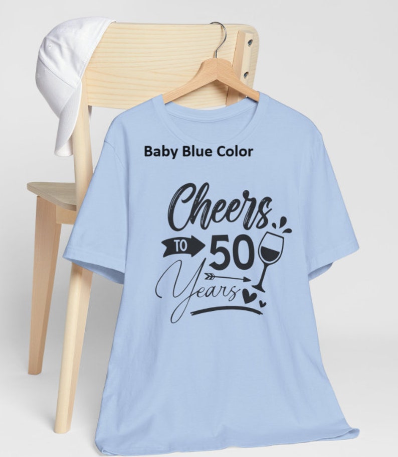 50th anniversary unisex shirts, matching 50th anniversary shirts, anniversary cruise shirts, 6 sizes 5 colors. image 4