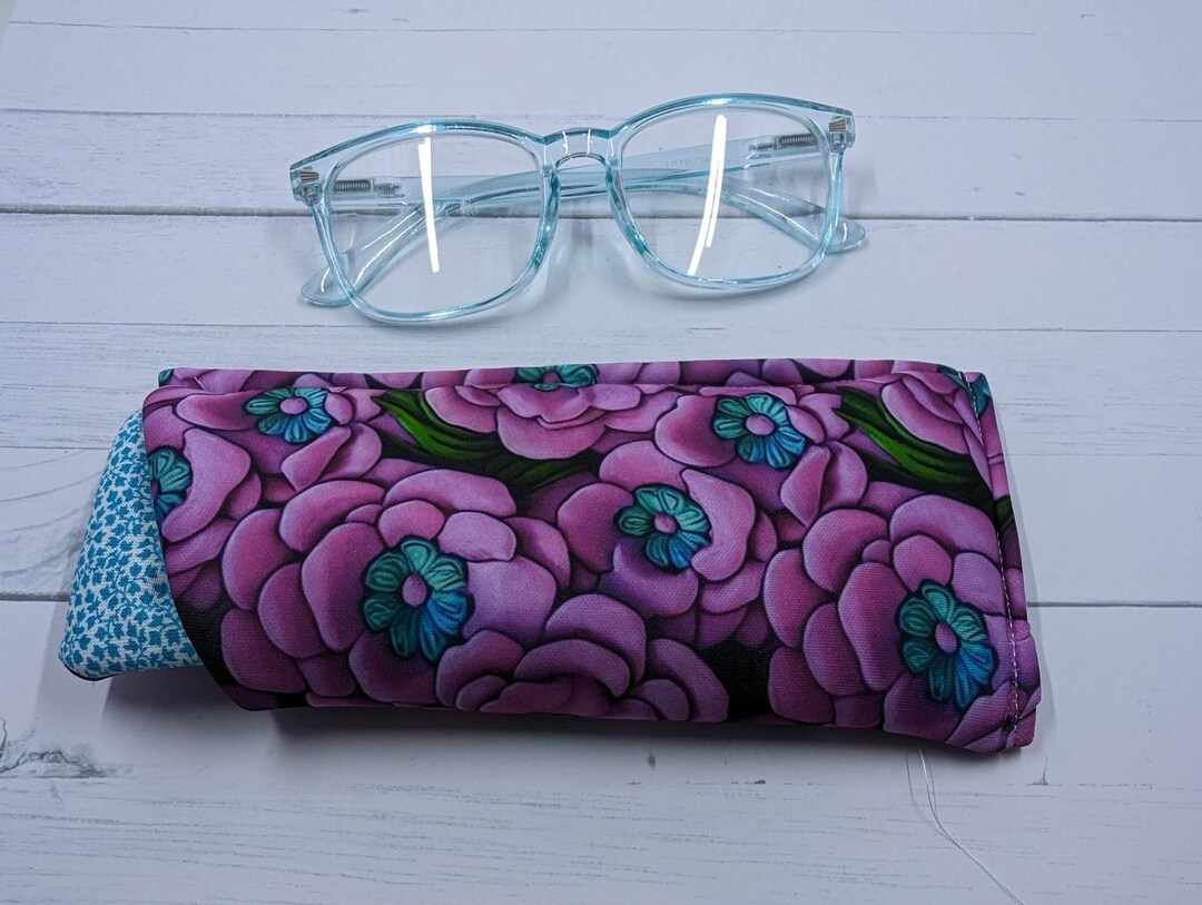 Double Pocket Eyeglass Holder Padded Case for Sunglasses and