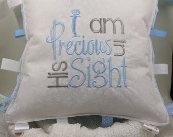 Baby baptism gift, baby girl or boy religious keepsake, christening gift, personalized pillow, christening pillow. Newborn baby gifts.