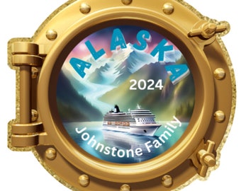 Personalized Cruise door magnets for Alaska, Alaska cruise door decor, decorate your cruise door with magnets. Set of 3