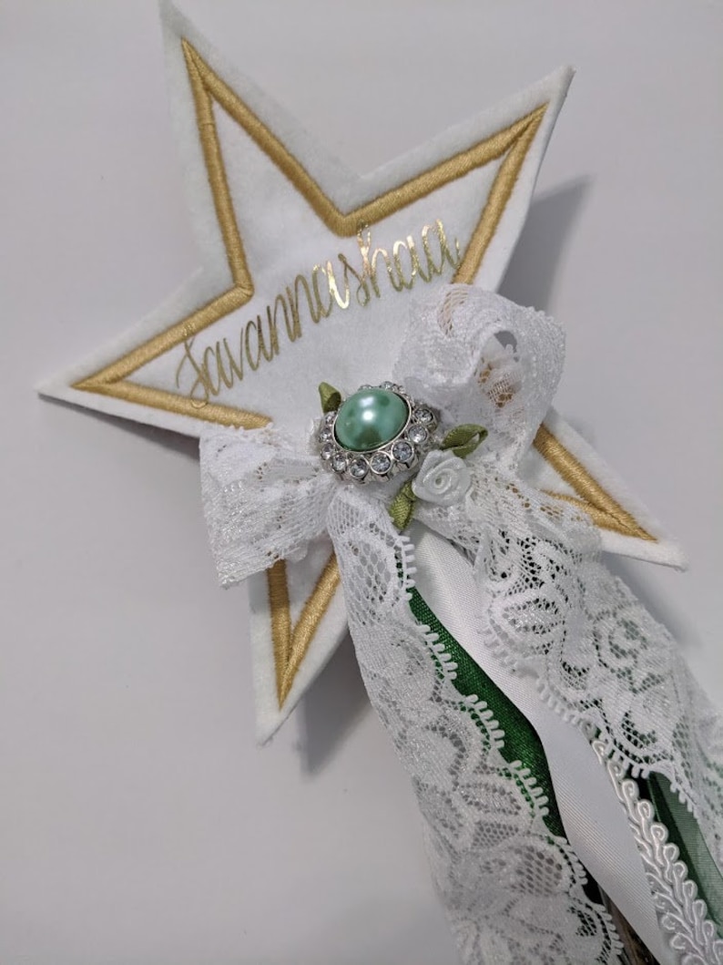 flower girl fairy wands personalized fairy wands Girls Fairy Wands fantasy play fair wands photo prop fairy wands Emerald Green