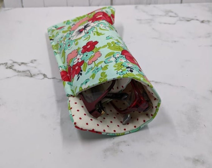 Double Pocket Eyeglass Holder, Padded 2 Pocket Case for Glasses