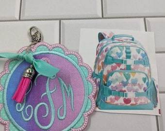 Backpack name tag, let us match your back pack. Bag tag, personalized tag, luggage tags, lunch box tag, diaper bag tag. Bag not included.