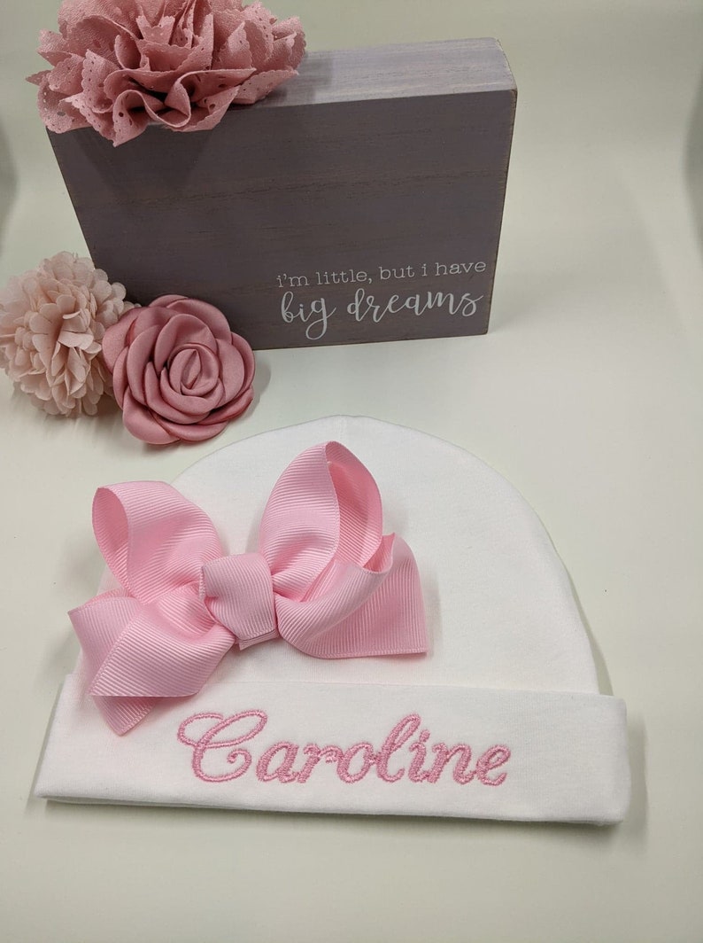Baby Girl Embroidered Hatpersonalized Newborn Hat Etsy