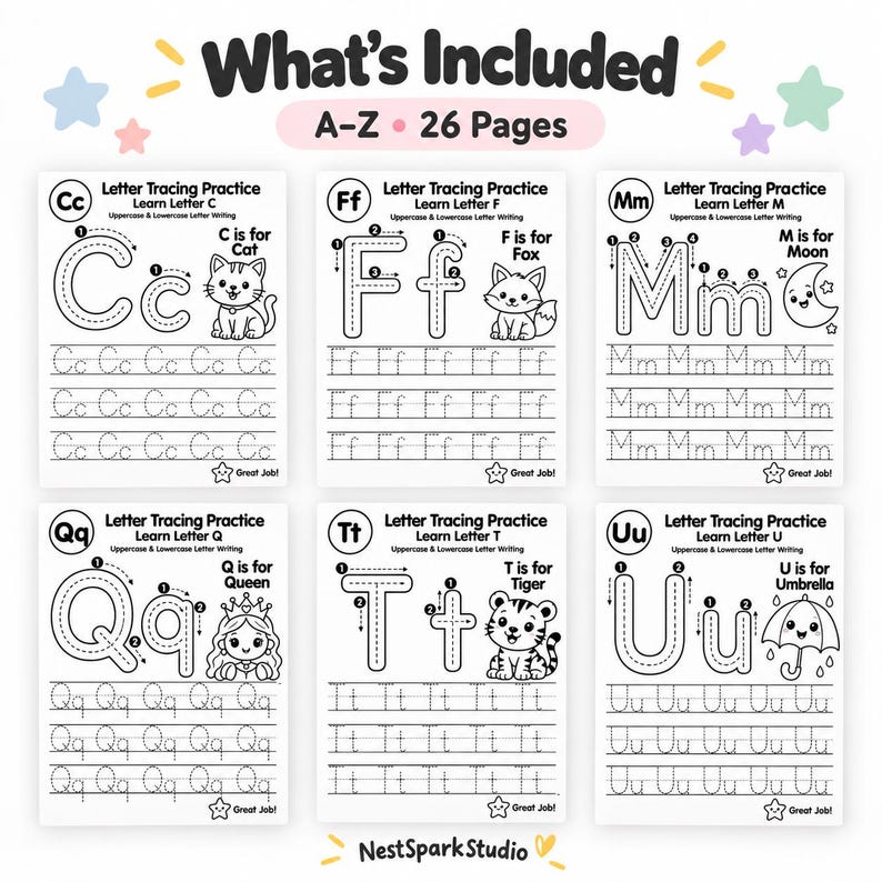 Alphabet Tracing Worksheets | Alphabet Workbook A–Z | Preschool ...
