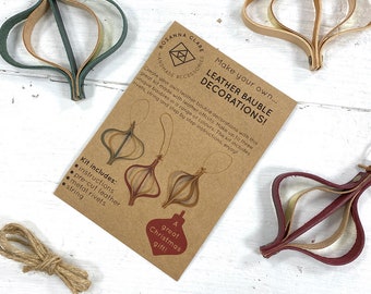 Leather Bauble Making Kit, simple scandi design, great all year round