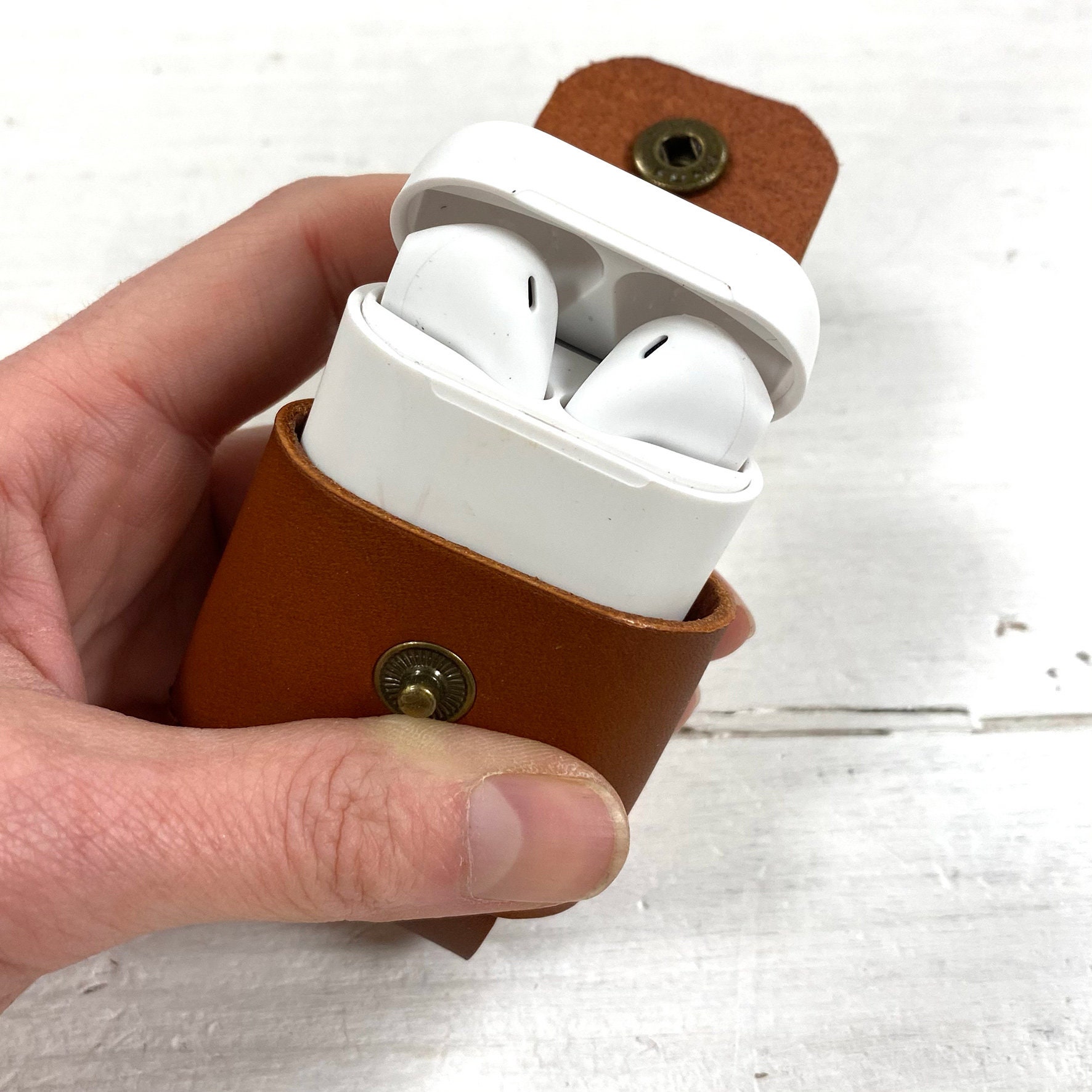 Leather Ear Pod Case Organiser Great Gift for Birthday or Etsy Australia