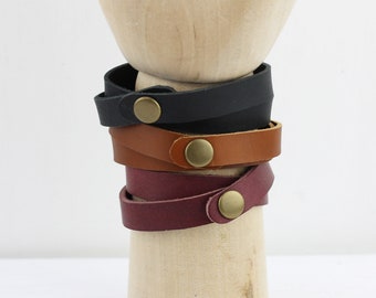 Vegetable tanned leather wrist bands, bracelet, cuffs, perfect gift, stylish understated jewellery
