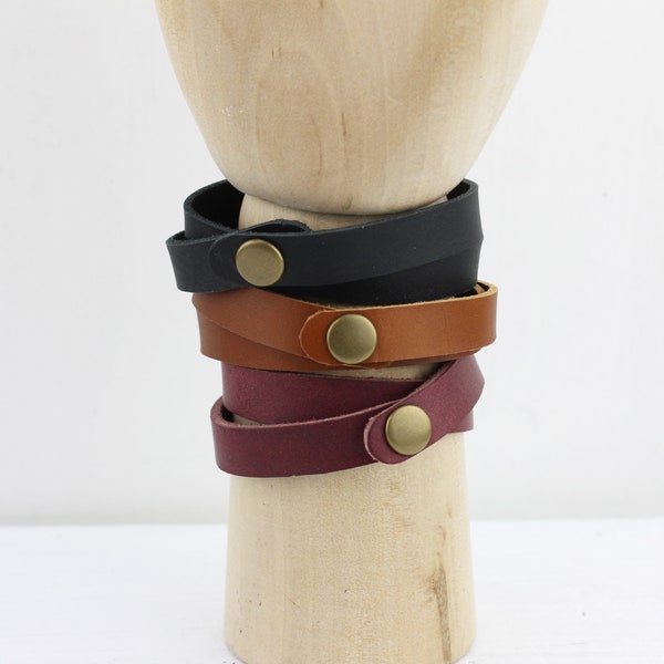 Vegetable tanned leather wrist bands, bracelet, cuffs, perfect gift, stylish understated jewellery