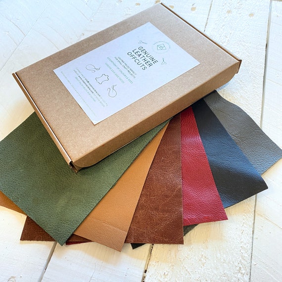 Muted Colour Leather Pieces, Perfect for Crafts, Small Accessories