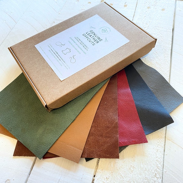 Muted Colour Leather pieces, perfect for crafts, small accessories, jewellery making, great gift for kids, makers and crafters