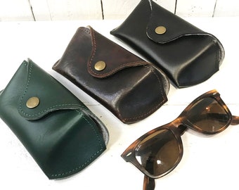 Leather & felt lined glasses case, classic design and perfect for Raybans