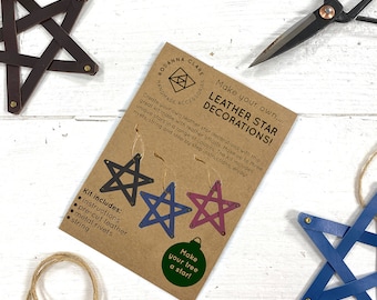 Leather Star Making Kit, simple scandi design, great all year round