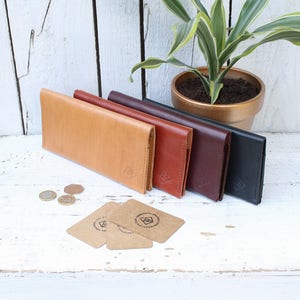 Cartera de piel con 3 bolsillos para tarjetas y bolsillo con cremallera para monedas, ranuras para tarjetas de crédito, regalo para ella, personalizada con logotipo o iniciales