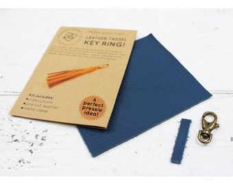 Leather Tassel Keyring Kit, great for crafters, stocking filler, leather craft
