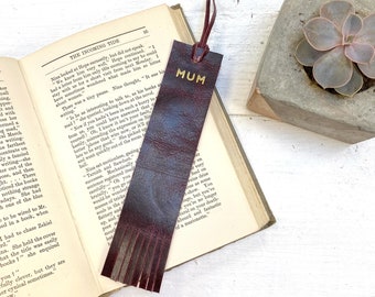 Fringed Leather Book Mark, gift for him, gift for Mum, bookworms and kids
