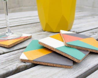 Leather & cork coaster kit, great for crafters, stylish homeware, leather craft