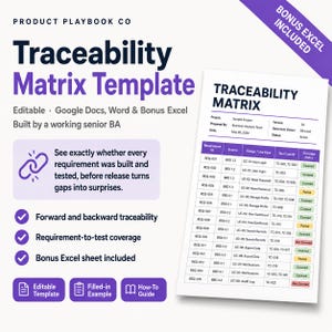 Requirements Traceability Matrix Template | RTM Template for Business Analysts, QA Testing