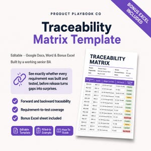 Requirements Traceability Matrix Template | RTM Template for Business Analysts, QA Testing