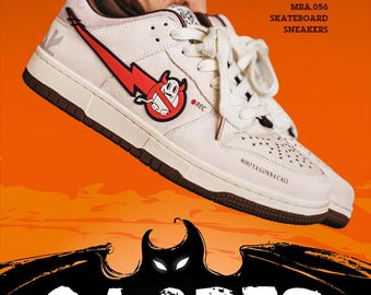 Cartoon Demon Skateboard Sneakers – 90s Classic Street Style Shoes