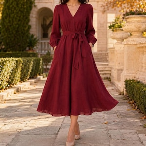 Burgundy Plus Size Dress
